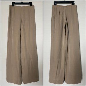 ARMANI COLLEZIONI Silk Blend Wide Leg Trousers - Tan 8